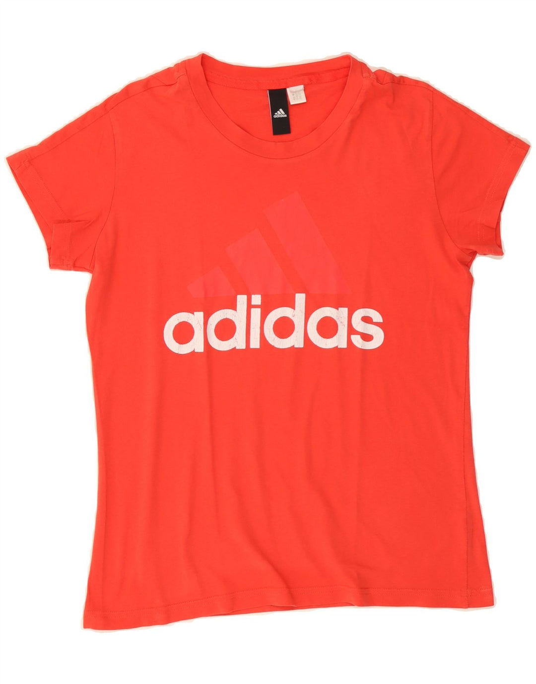 ADIDAS Womens Graphic T-Shirt Top UK 12 Medium Red Vintage Adidas and Second-Hand Adidas from Messina Hembry 
