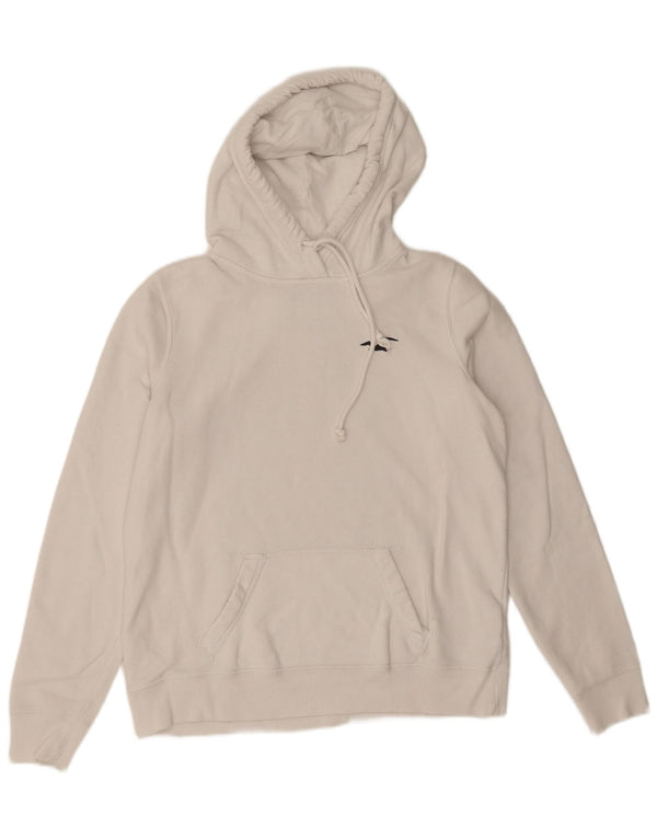 Maglione con cappuccio grafico da donna Hollister UK 14 cotone bianco medio