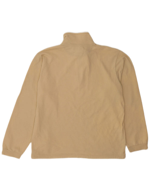 Felpa Champion da uomo con zip e collo, maglione XL, cotone beige