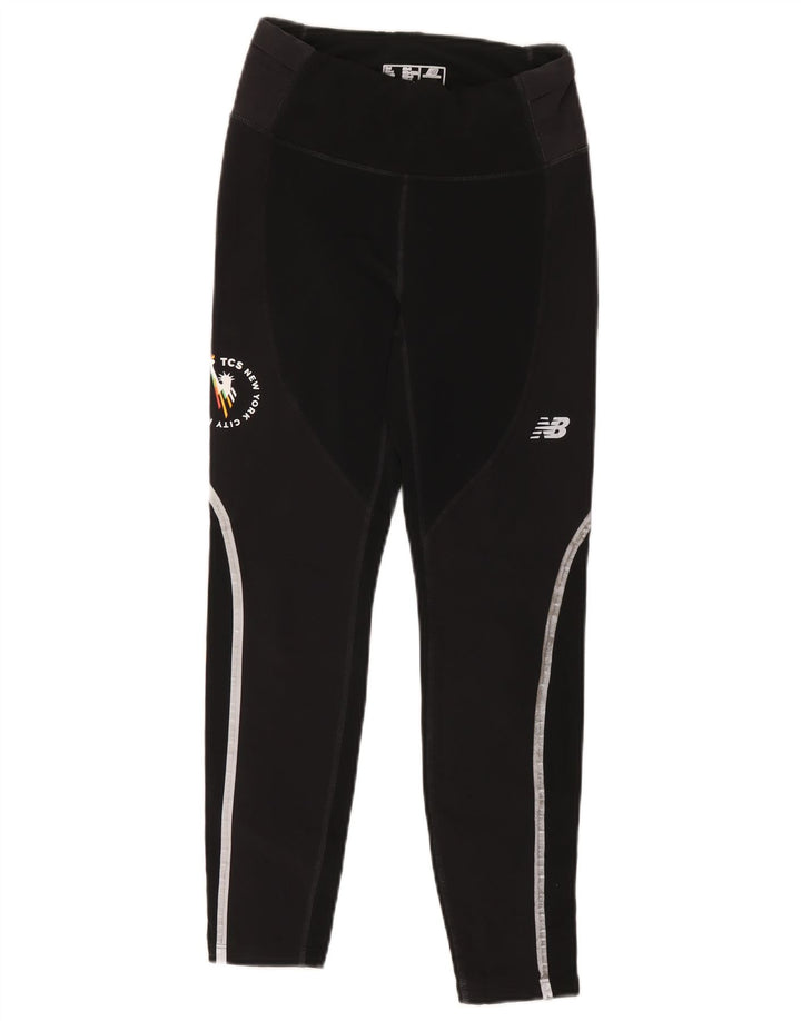 Leggings da donna New Balance UK 10 Small Nero Colourblock Poliestere