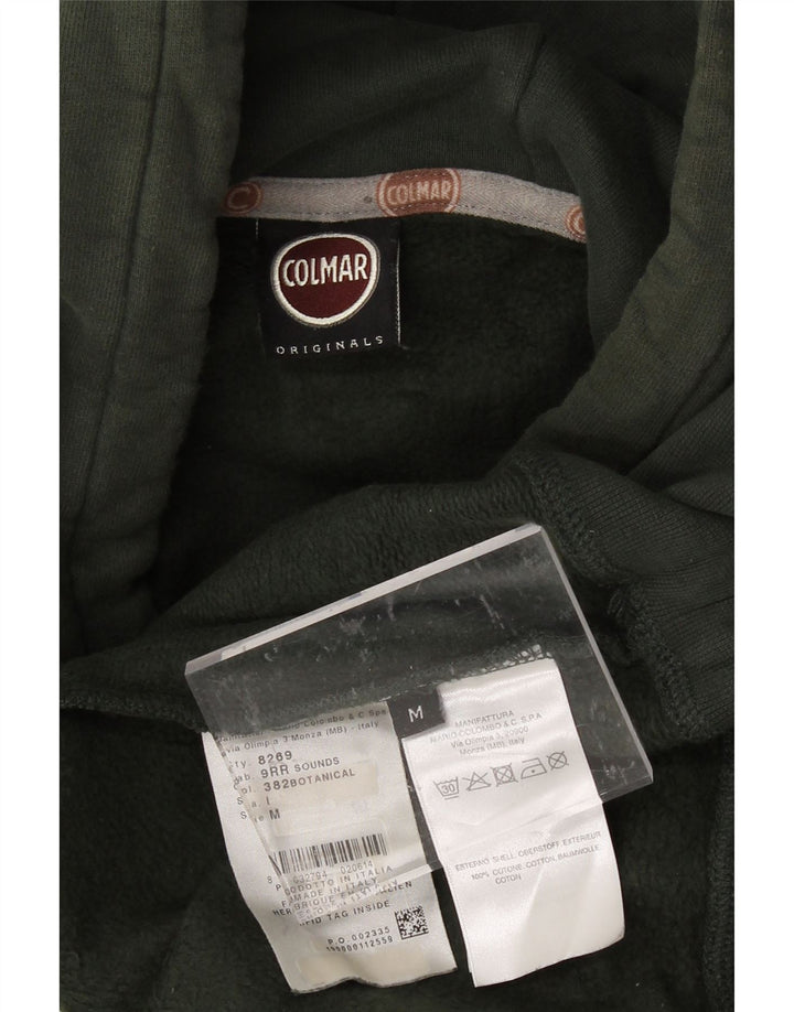 COLMAR Mens Graphic Hoodie Jumper Medium Green Cotton Vintage Colmar and Second-Hand Colmar from Messina Hembry 