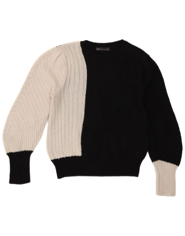 Maglione maglione girocollo da donna Marks & Spencer UK 12 medio nero