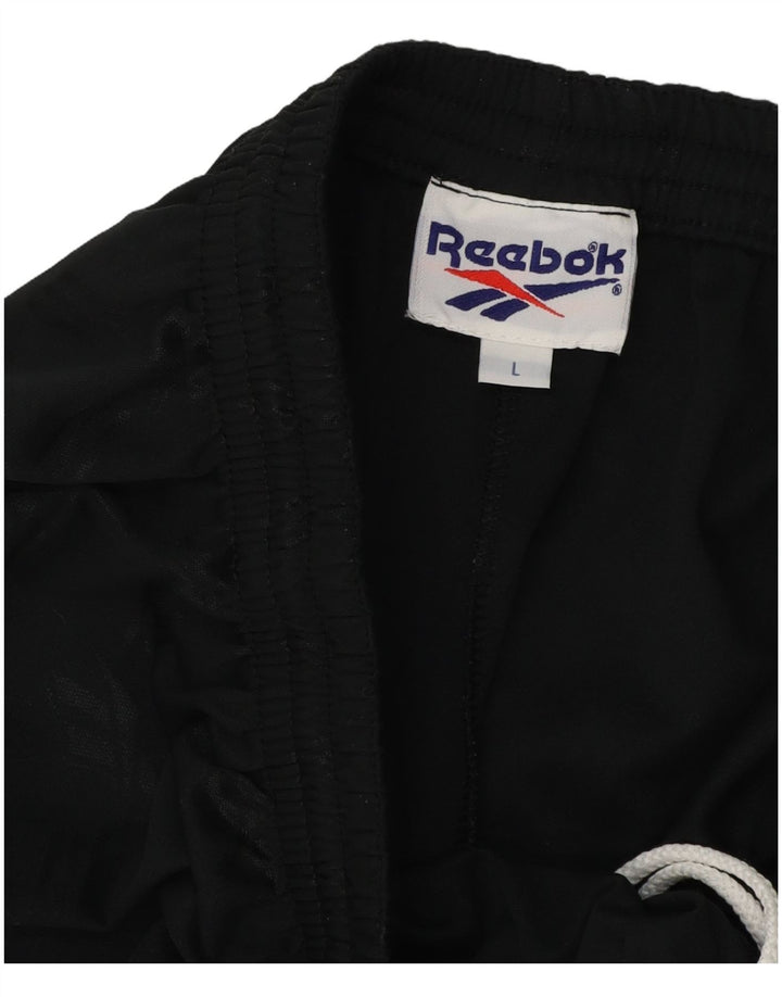 Pantaloncini sportivi Reebok da uomo grandi in poliestere nero