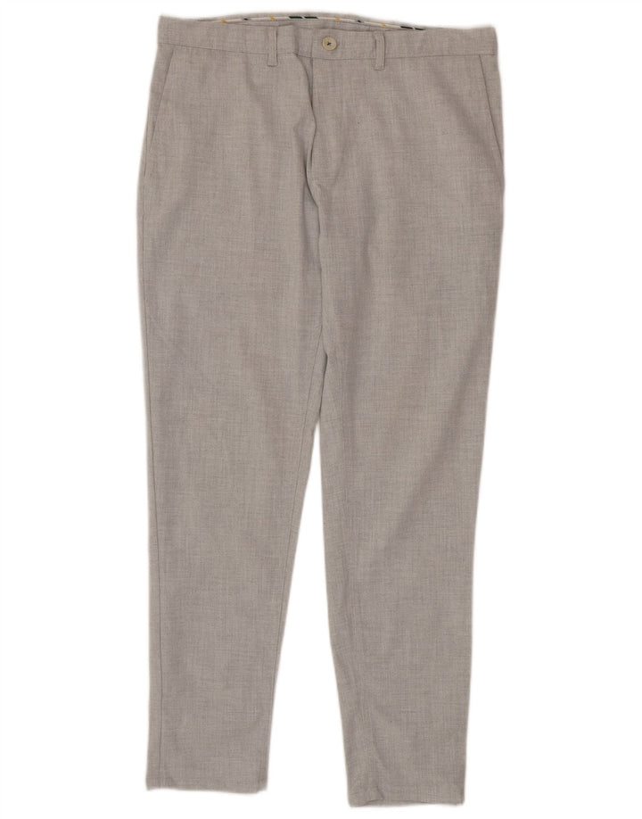 Pantaloni chino slim fit da uomo Zara EU 40 medio W31 L29 poliestere grigio