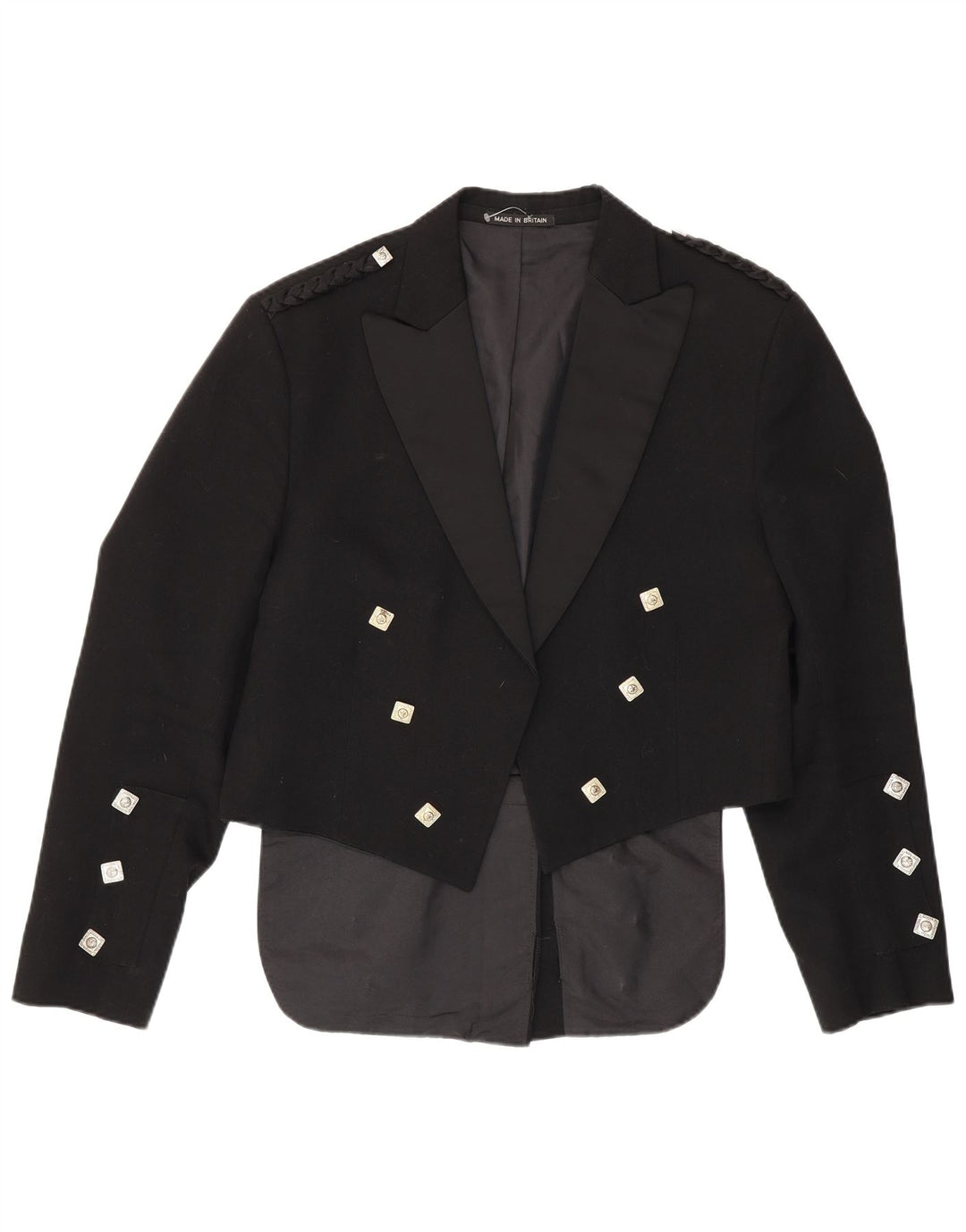 Giacca blazer da donna frac IT 46 Large nera in lana vergine