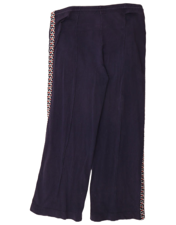 Pantaloni da tuta con grafica Fila da donna UK 10 Small Blu Navy Cotone