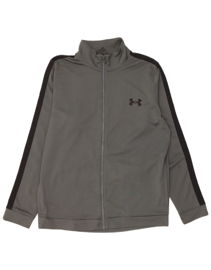 Giacca da ginnastica da uomo Under Armour grande in poliestere color block grigio