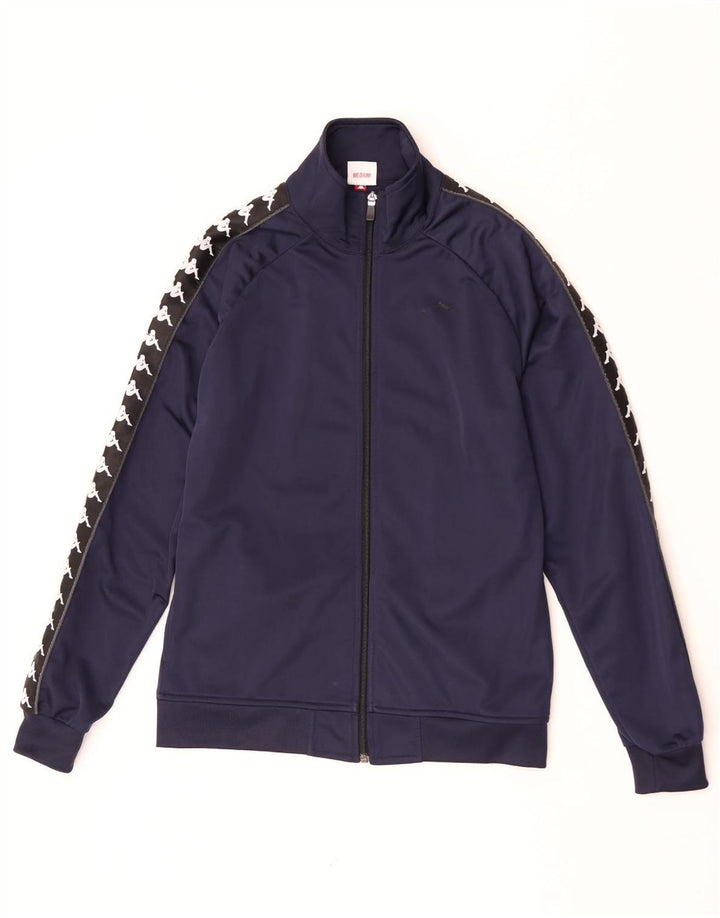 Giacca da ginnastica grafica da uomo Kappa a blocchi di colore blu navy medio