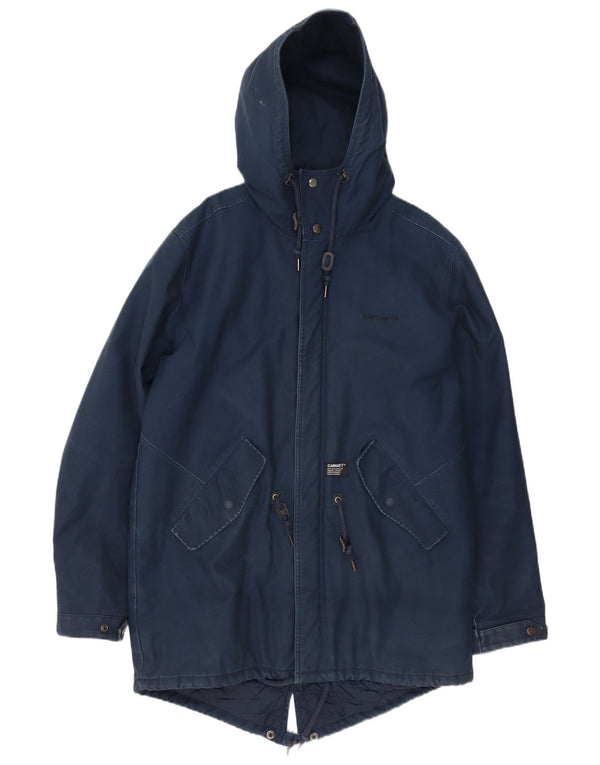 Giacca Parka da uomo con cappuccio Carhartt UK 42 XL Poliestere blu navy
