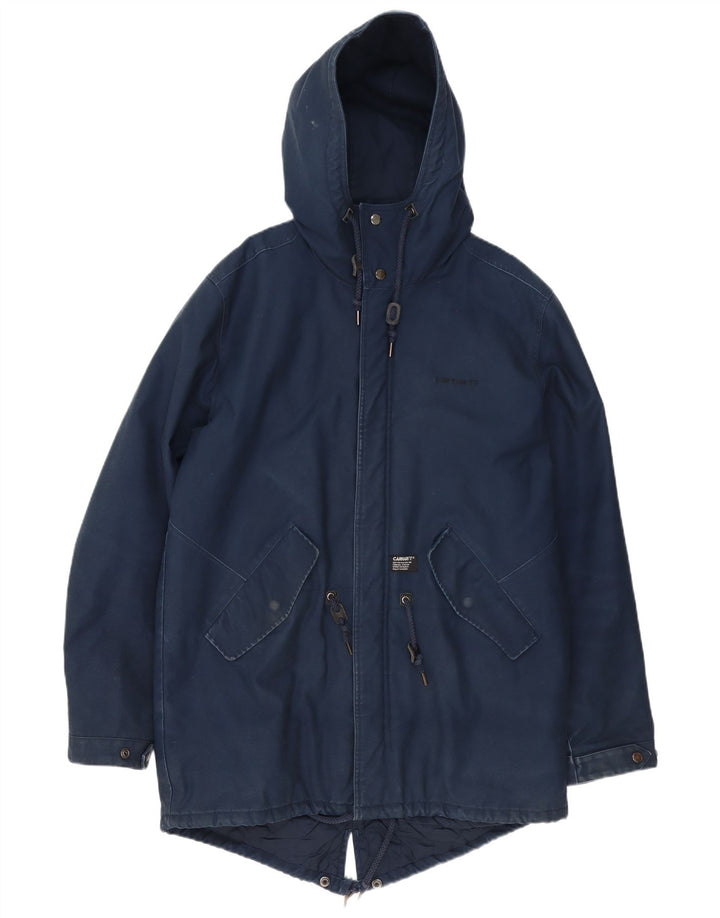 Giacca Parka da uomo con cappuccio Carhartt UK 42 XL Poliestere blu navy