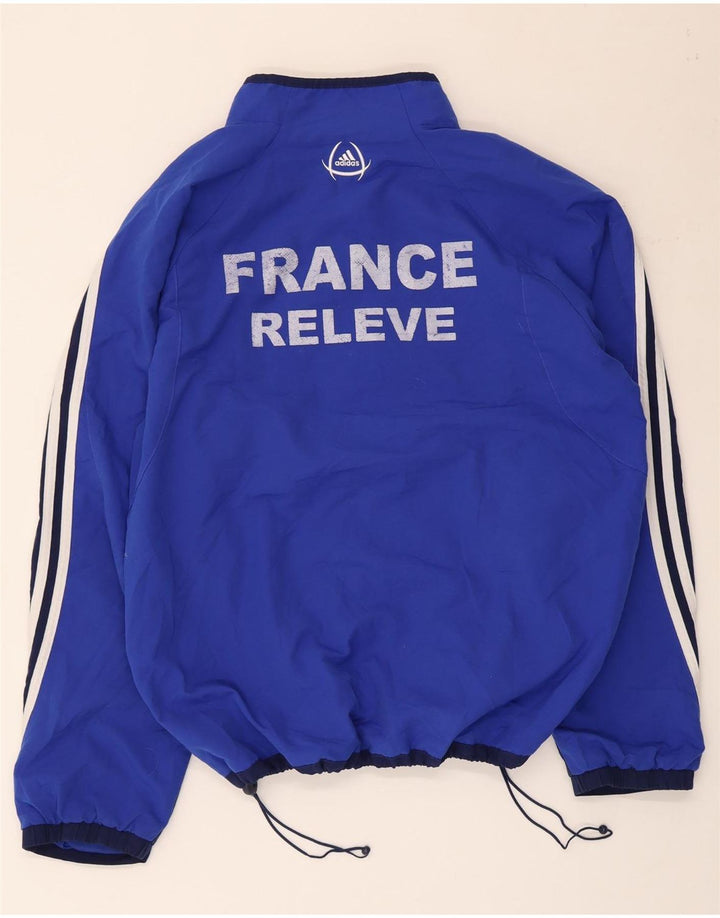 Giacca da tuta grafica da uomo Adidas UK 40/42 Colorblock blu medio