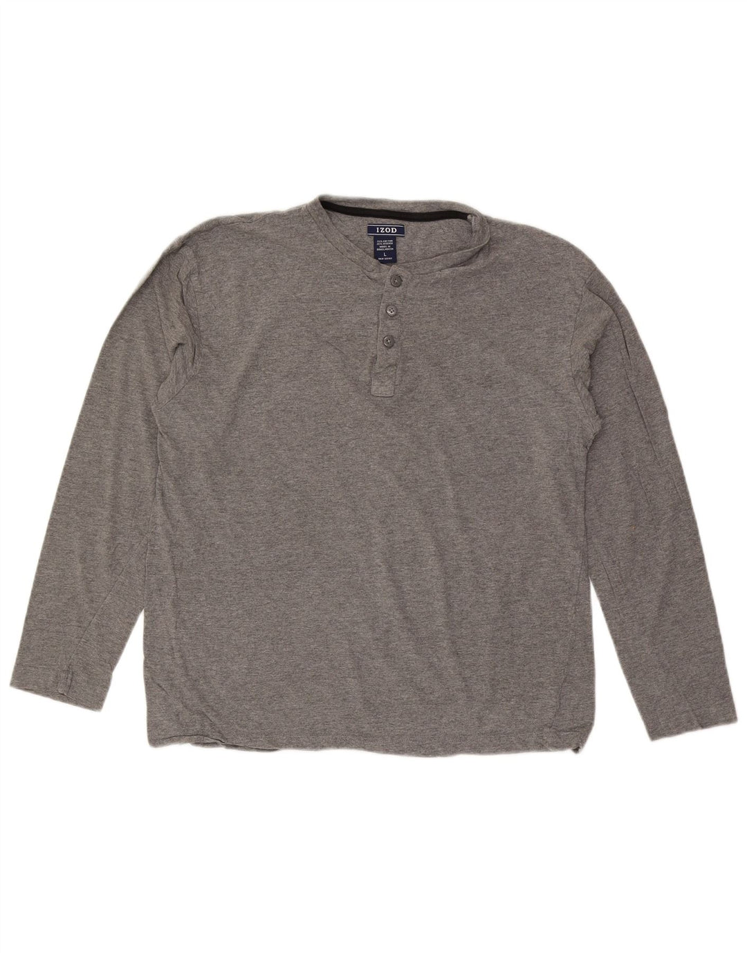 Top IZOD da uomo a maniche lunghe in cotone grigio grande