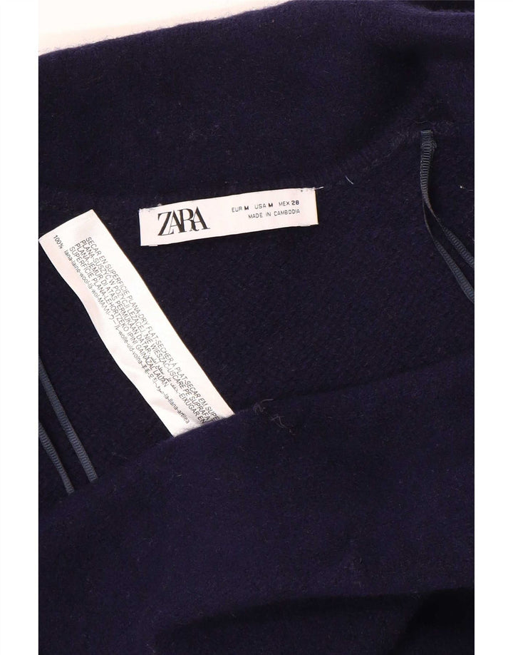 Zara Giacca blazer da donna UK 14 Media Blu navy Lana