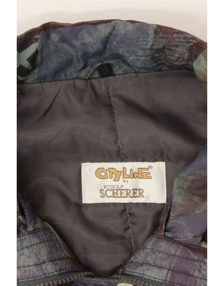 SCHERER Womens Abstract Pattern Windbreaker Coat UK 16 Large Multicoloured Vintage Scherer and Second-Hand Scherer from Messina Hembry 