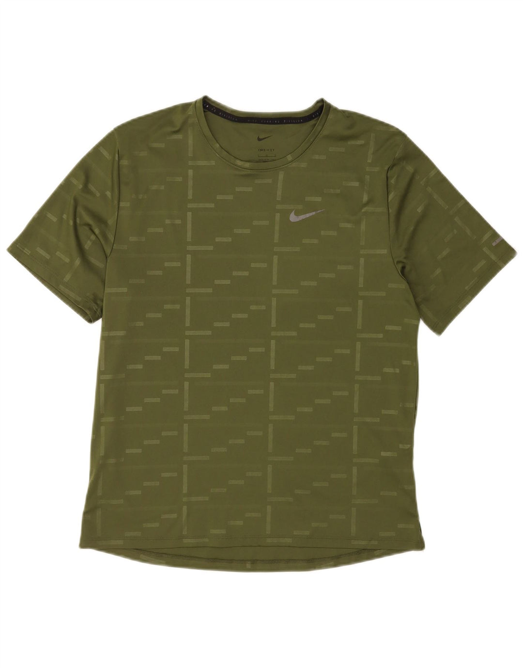 T-shirt Nike Dri Fit da uomo, grande, in poliestere geometrico verde