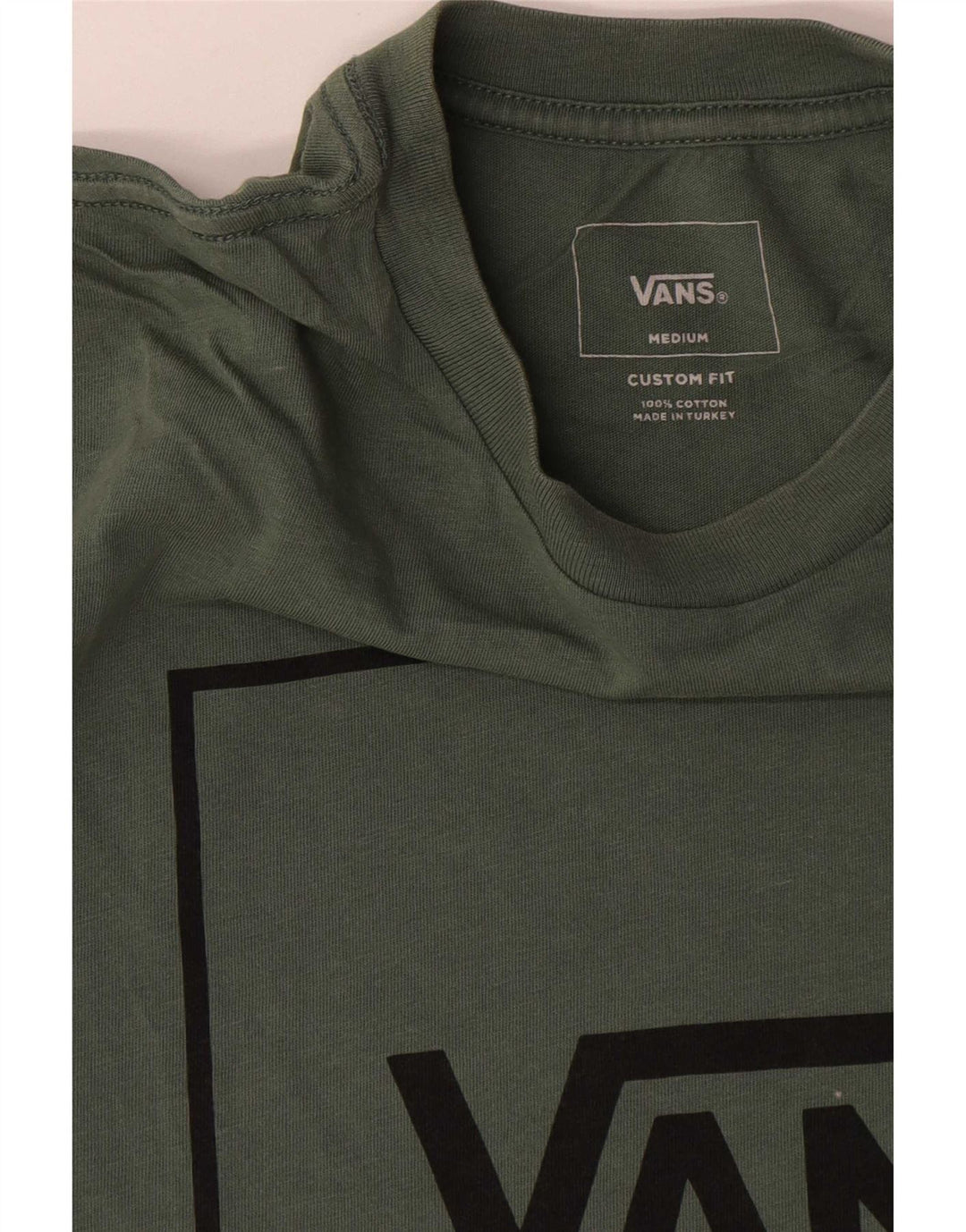 T-shirt grafica personalizzata da uomo Vans Top in cotone verde medio