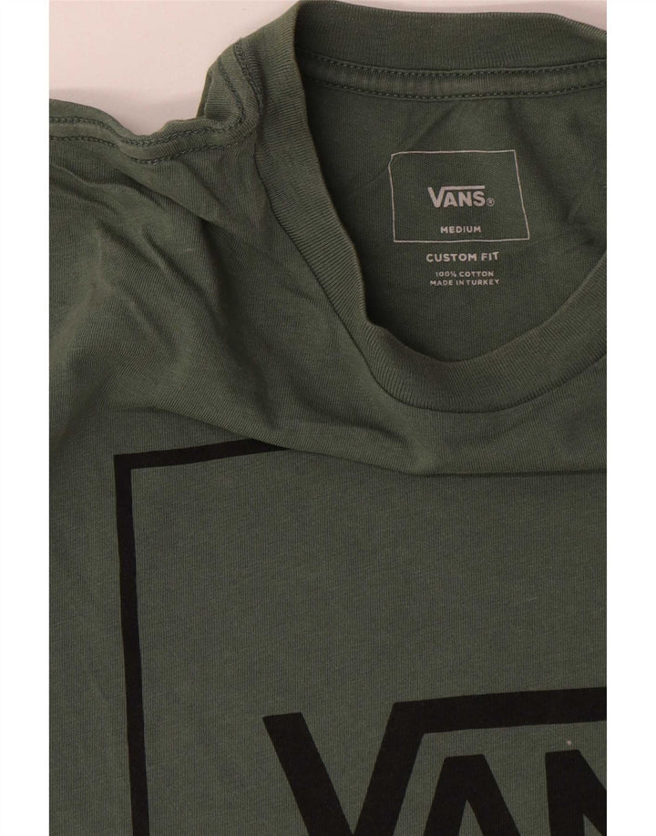 T-shirt grafica personalizzata da uomo Vans Top in cotone verde medio