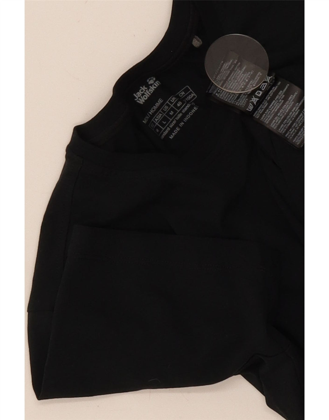 T-shirt da uomo Jack Wolfskin Top UK 40 cotone nero medio
