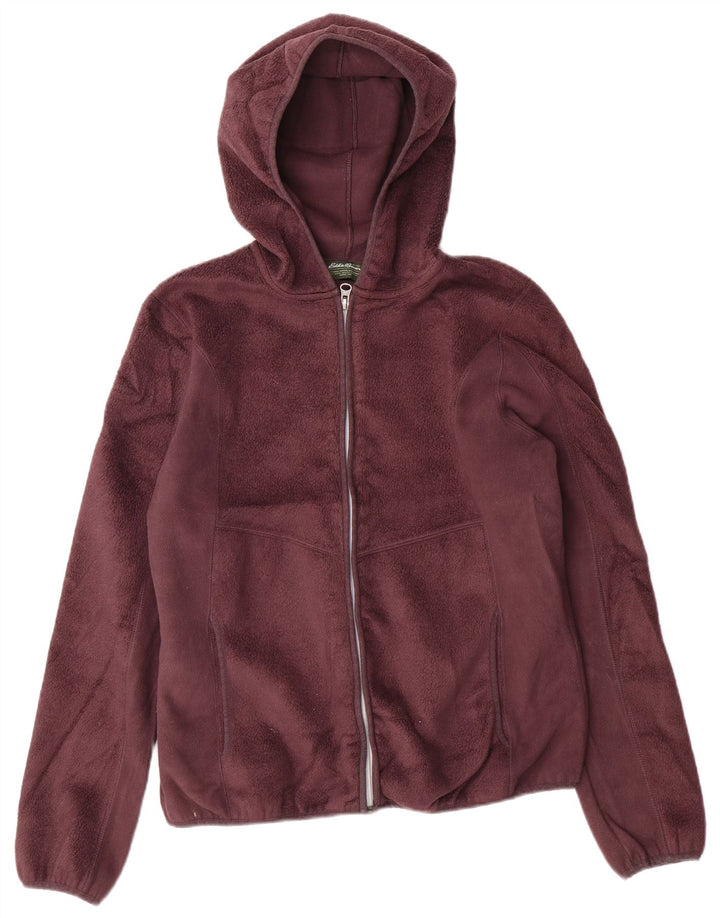 Giacca in pile con cappuccio da donna EDDIE BAUER UK 14 Poliestere bordeaux medio