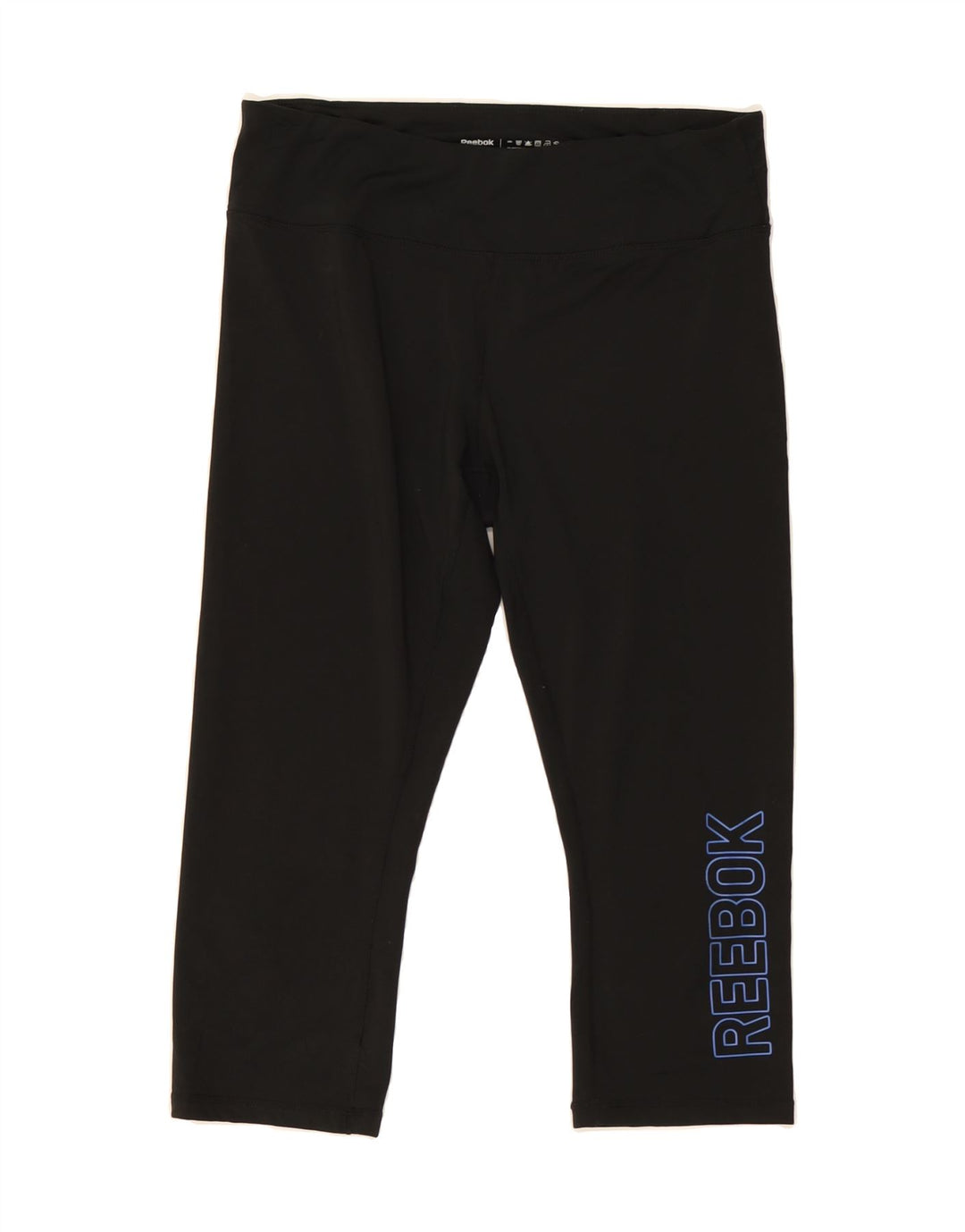 REEBOK Womens Graphic Capri Tracksuit Trousers UK 16 Large  Black Vintage Reebok and Second-Hand Reebok from Messina Hembry 