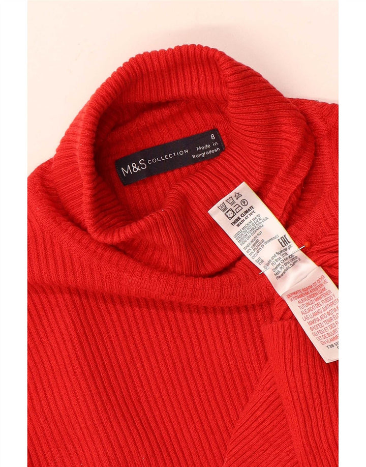 Marks & Spencer Top da donna a maniche lunghe UK 8 Small Rosso in viscosa