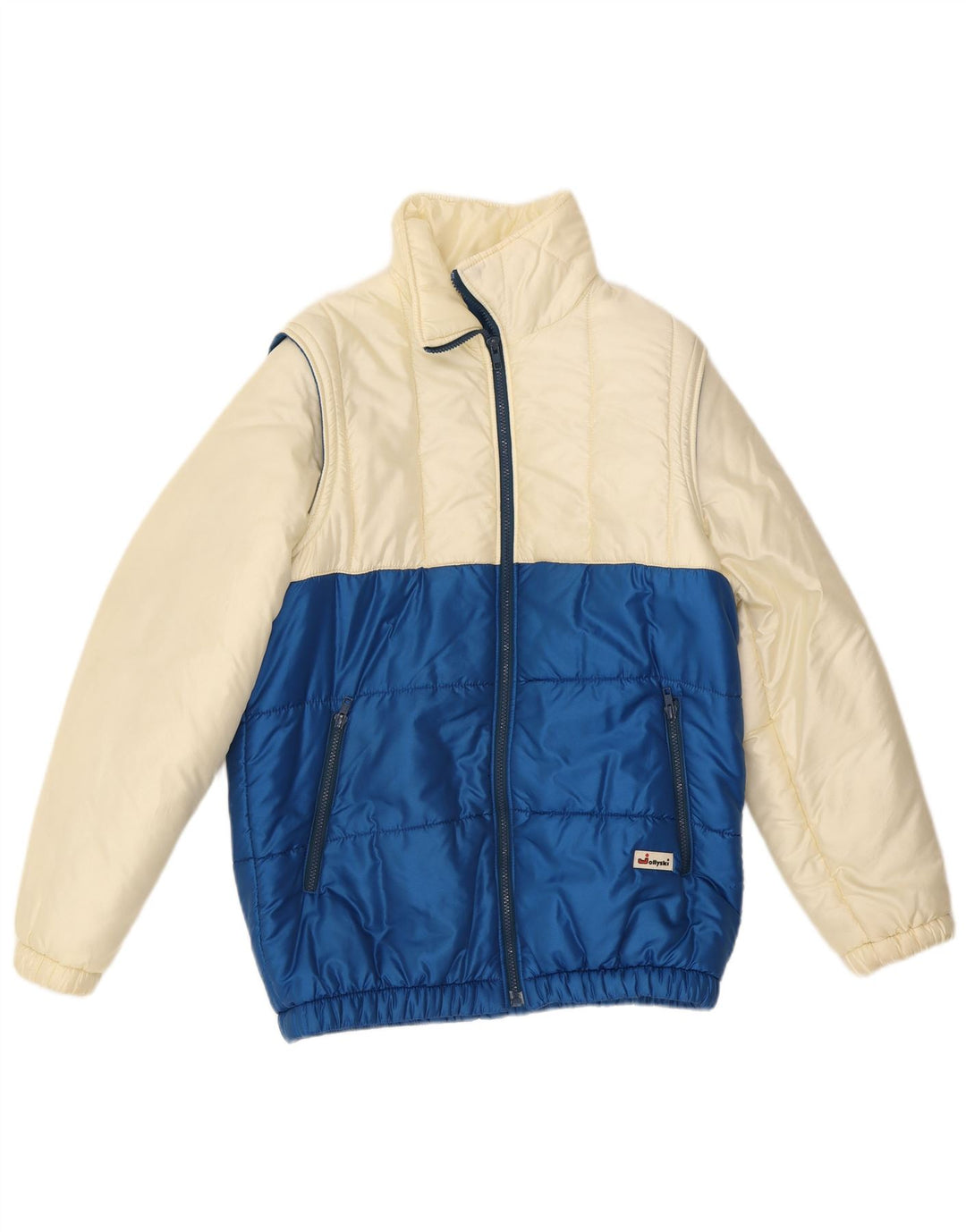 Giacca da sci vintage da uomo UK 36 Small Off White Colourblock