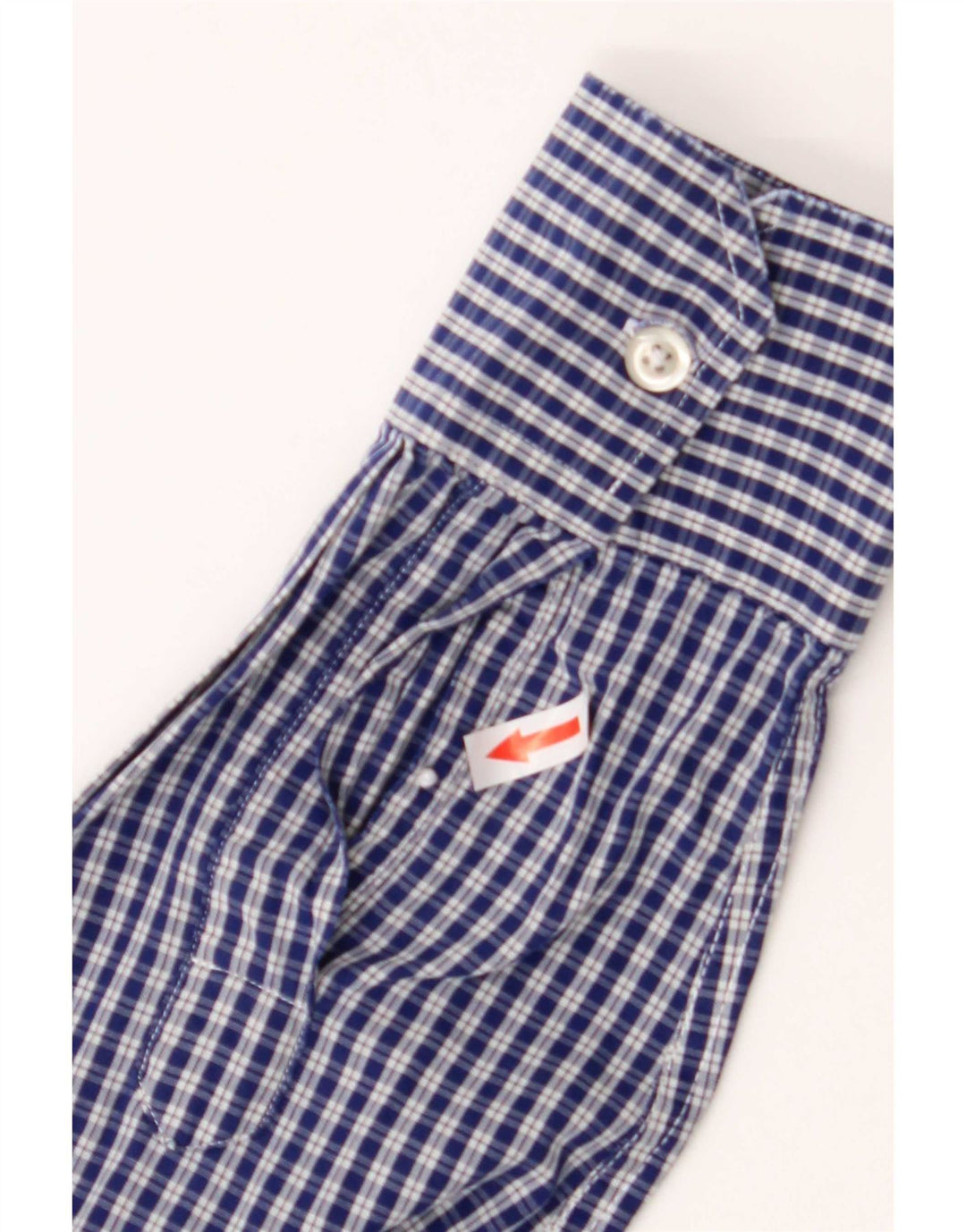 Camicia Benetton Uomo Cotone Check Blu Medio