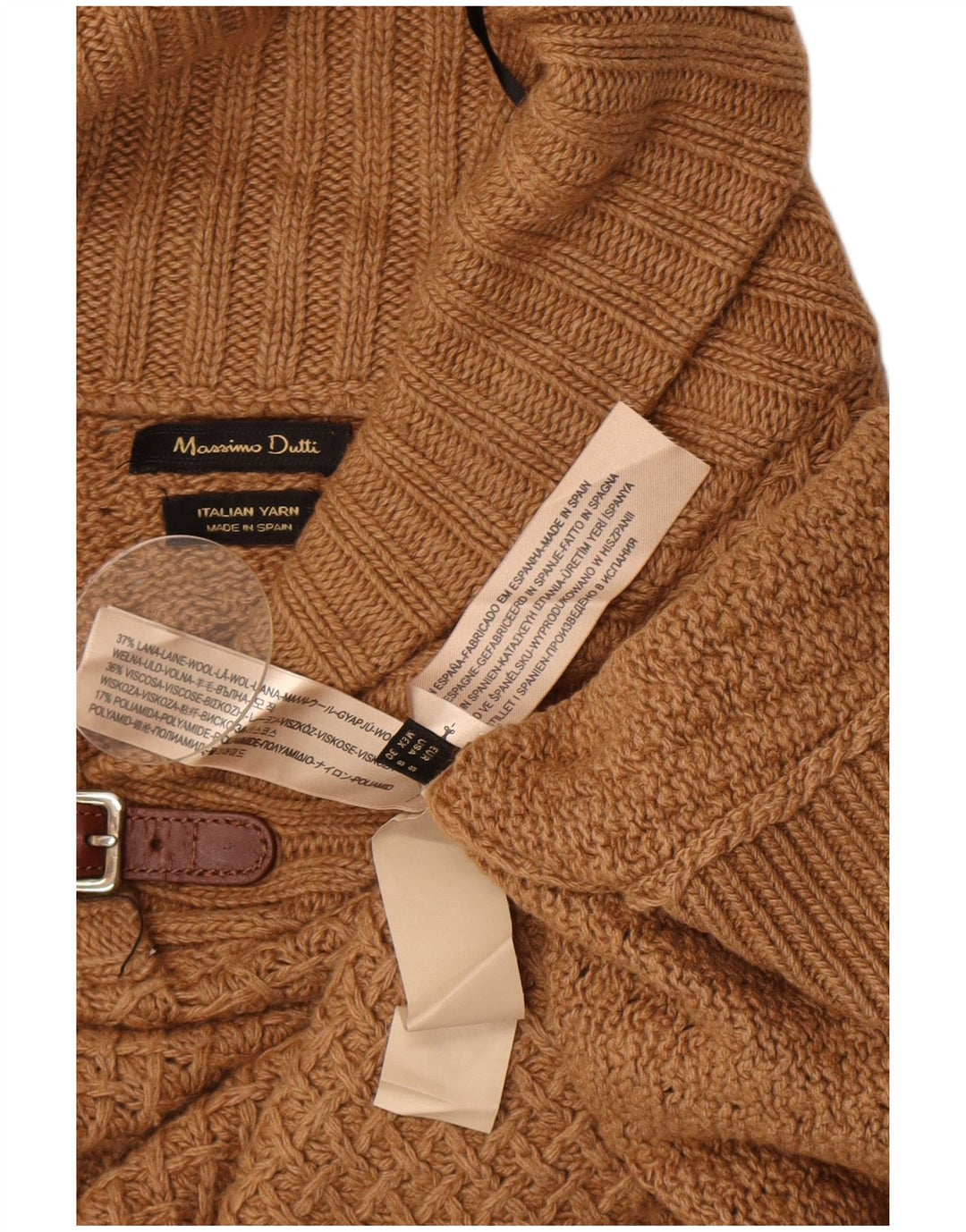 Maglione poncho da donna Massimo Dutti US 8 lana marrone medio