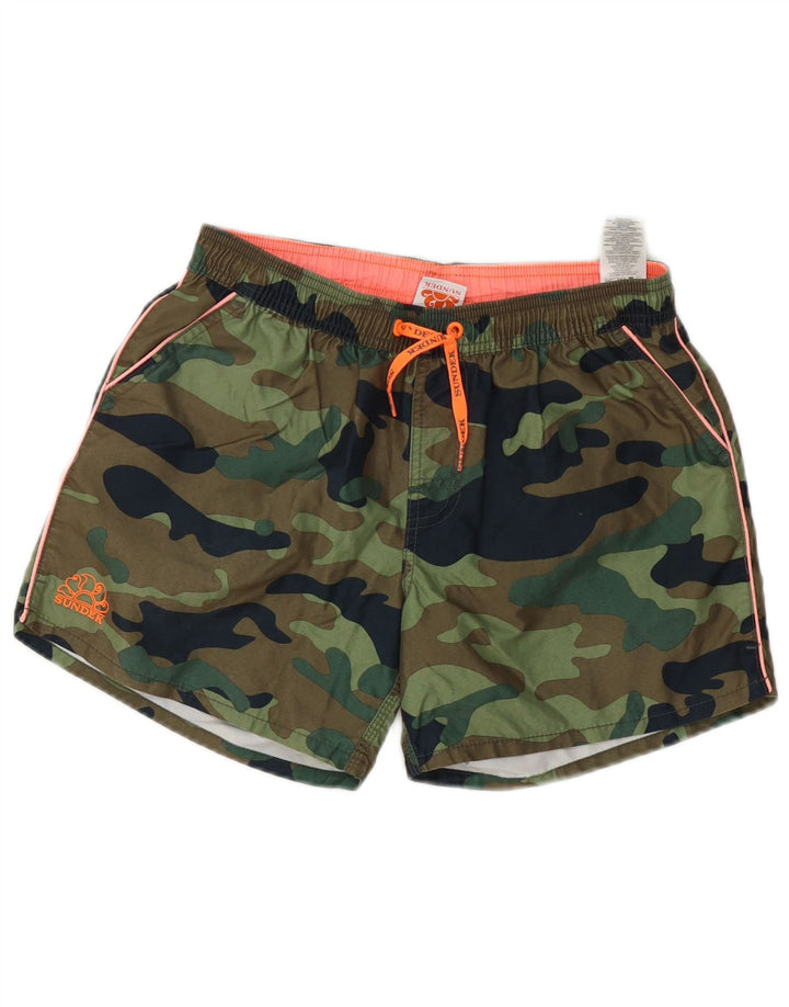 Pantaloncini da bagno Sundek per ragazzi 15-16 anni Poliestere mimetico kaki