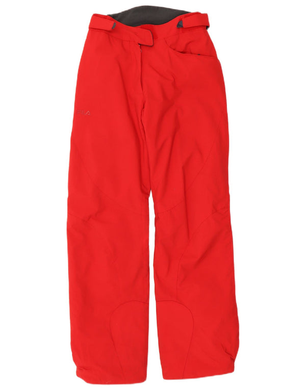 Pantaloni da sci Fila Donna UK 10 Small Rosso Poliammide