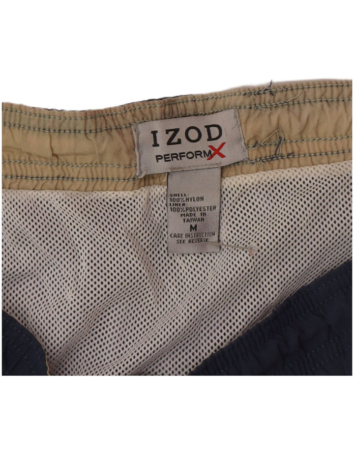 Pantaloncini da bagno grafici da uomo Izod medi blu navy floreali in nylon hawaiano