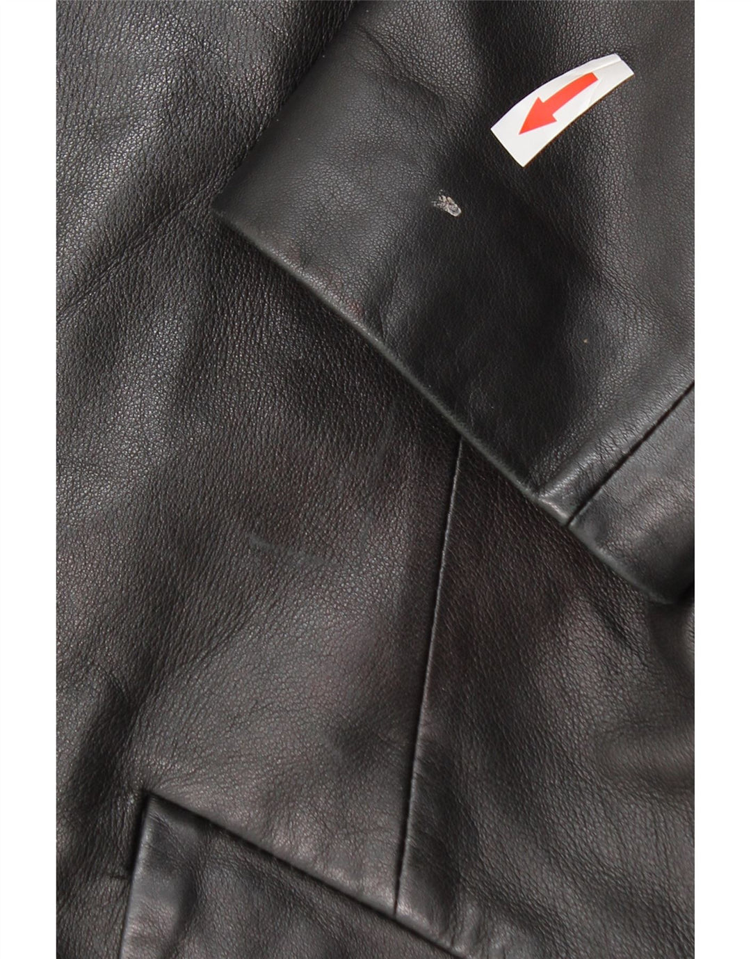 Giacca blazer in pelle vintage da donna a 3 bottoni IT 46 grande in pelle nera