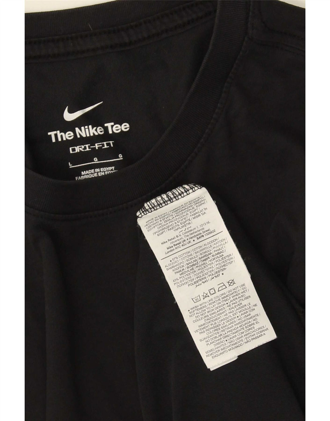 T-shirt Nike Dri Fit da uomo, grande, in cotone nero