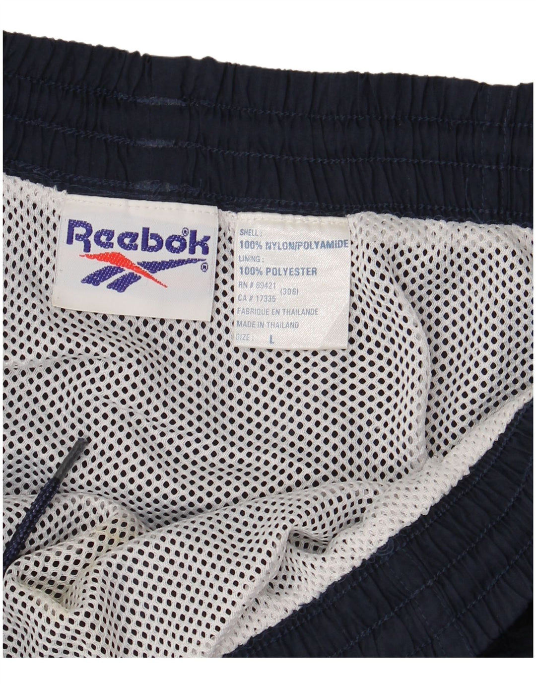 Pantaloncini da bagno grafici da uomo REEBOK grandi in nylon blu navy