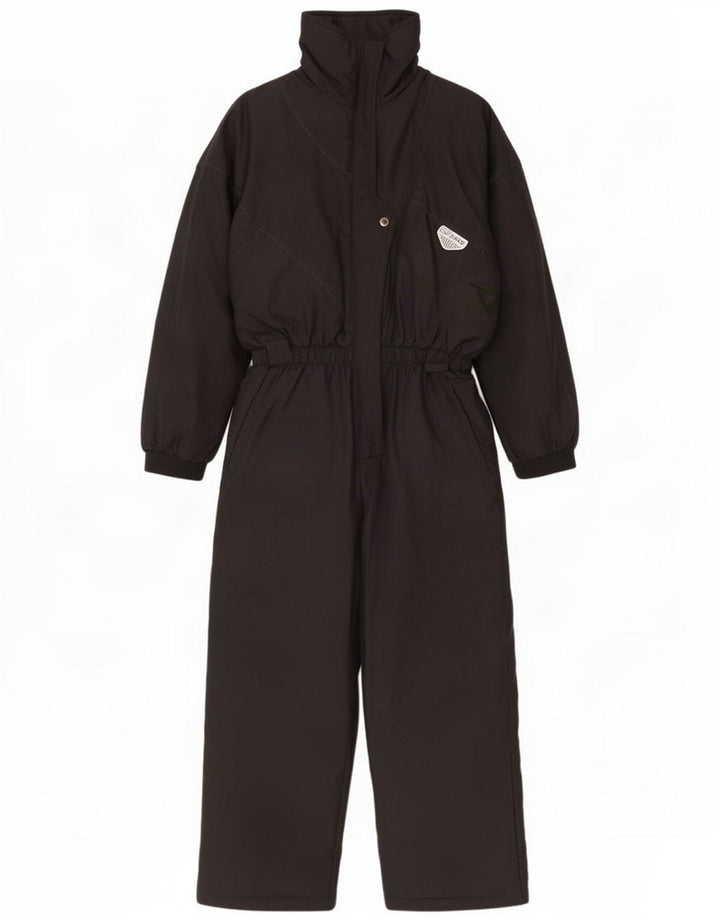 Tuta da sci vintage da donna IT 46 Large W28 L32 Nera Poliammide