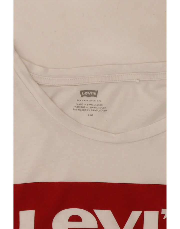 T-shirt grafica da donna LEVI'S Top UK 16 grande bianca