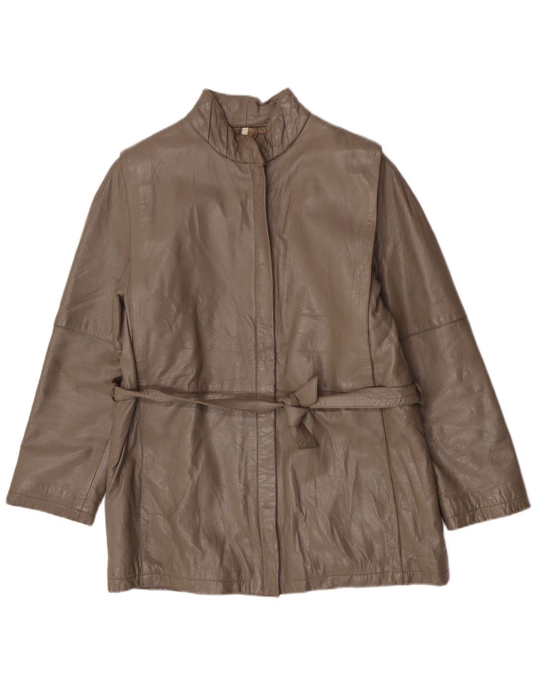 Giacca vintage da donna vestibilità regolare IT 46 grande classica in pelle grigia