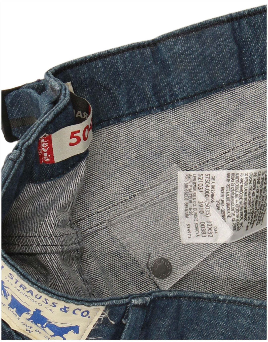 LEVI'S Jeans dritti da uomo 504 W32 L32 cotone blu navy