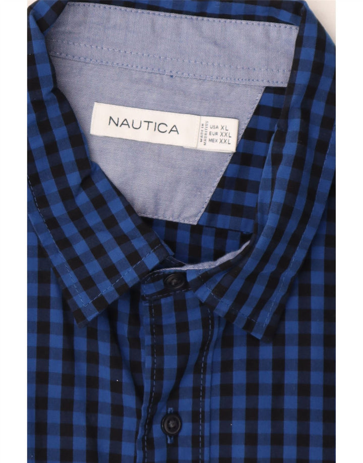 NAUTICA Mens Shirt XL Blue Gingham Cotton Vintage Nautica and Second-Hand Nautica from Messina Hembry 