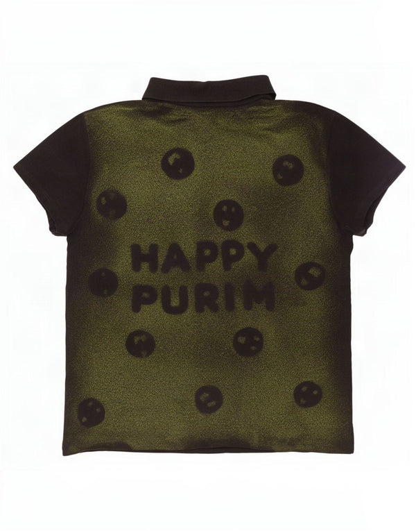 Polo grafica da donna Dkny UK 16 grande cotone nero