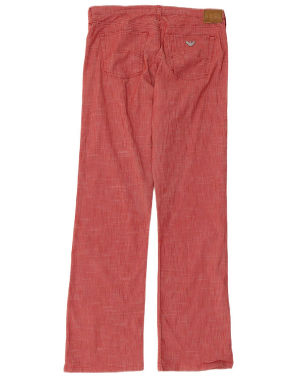 Pantaloni casual dritti da uomo Armani Jeans W30 L31 in cotone rosso