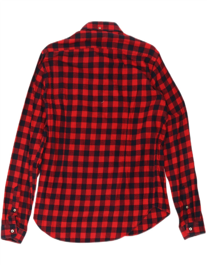 Camicia Zara da uomo slim fit in flanella a quadretti rosso medio