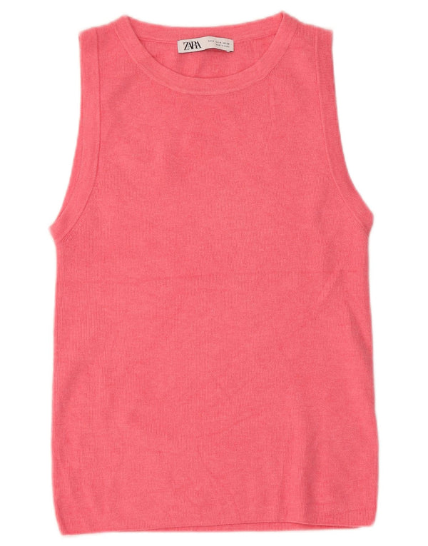 Canotta da donna Zara UK 12 rosa medio modal