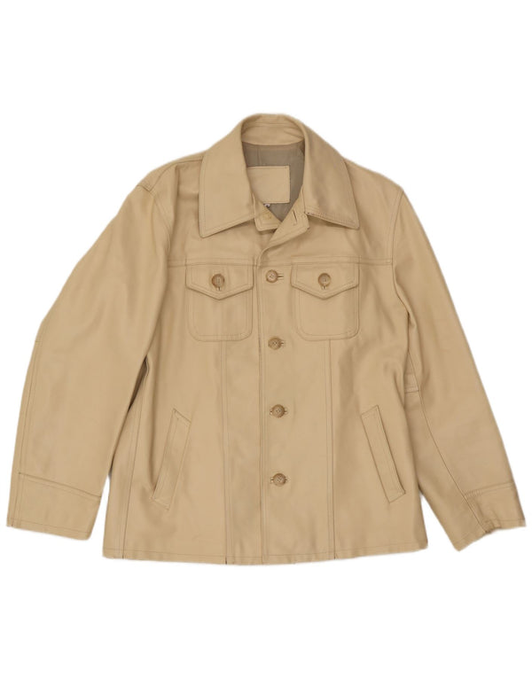 Giacca vintage da uomo in ecopelle UK 38 Beige medio