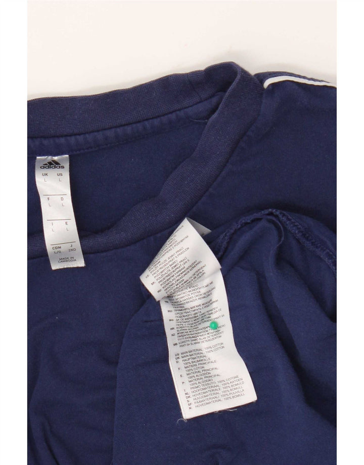 T-shirt da uomo Adidas Top Large in cotone blu navy