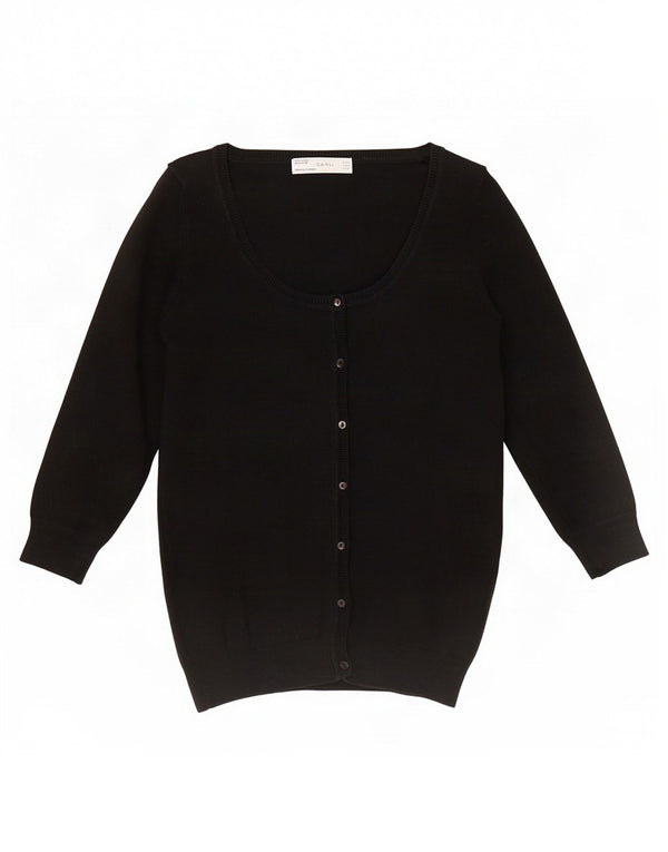 Maglione cardigan con maniche a 3/4 da donna Zara UK 10 piccolo cotone nero