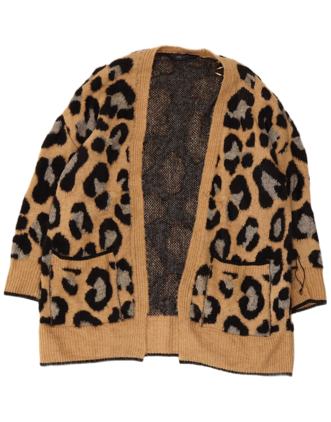 Maglione cardigan oversize da donna Marks & Spencer UK 16 Large Beige
