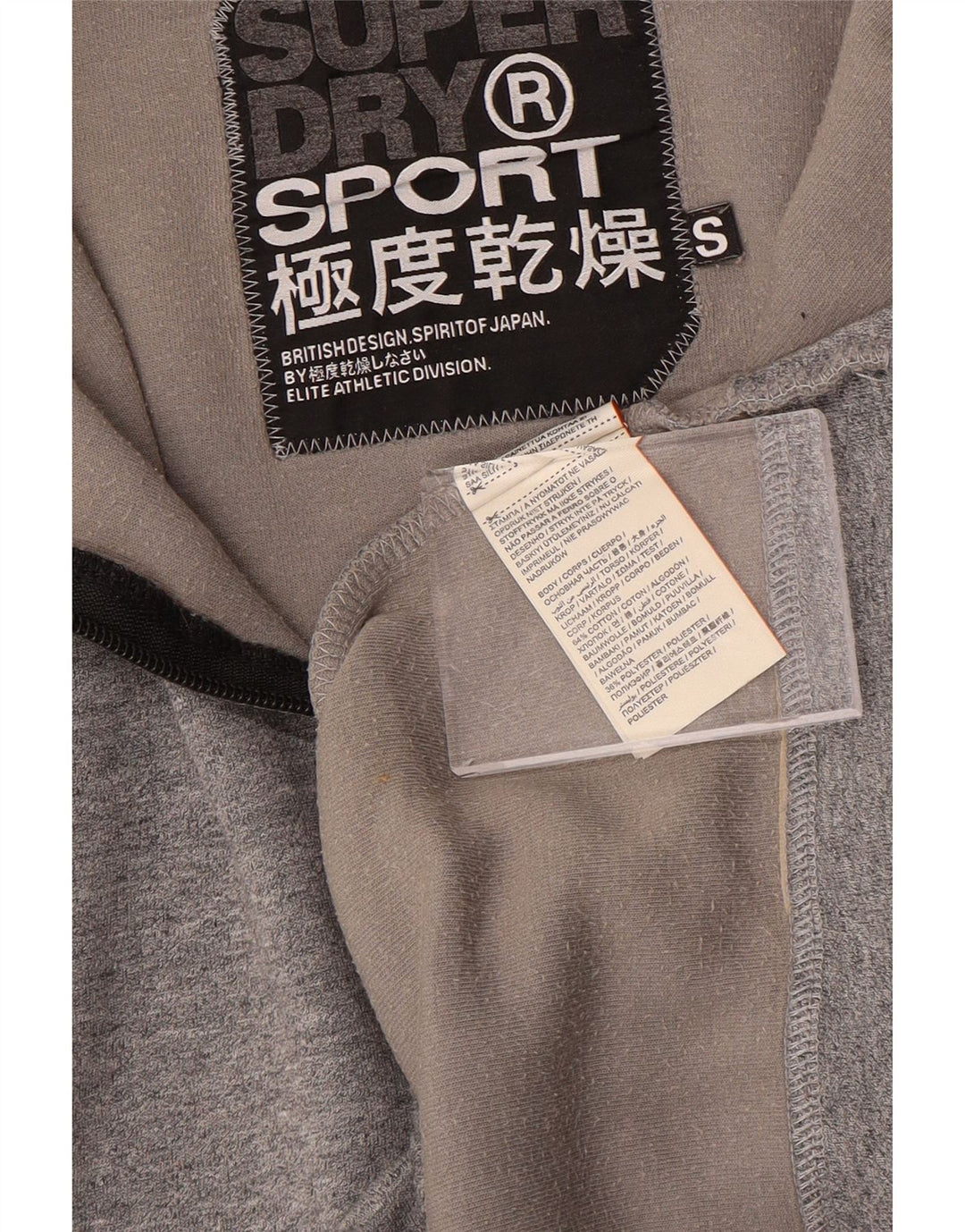 Maglione con cappuccio e zip con collo e zip grafica da donna SUPERDRY UK 10 piccolo grigio