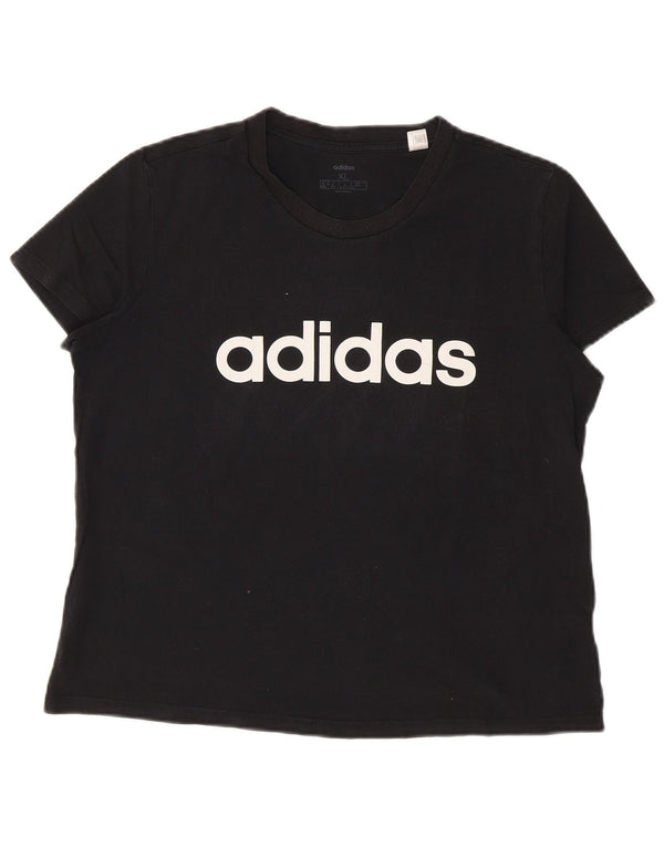 T-shirt grafica da donna Adidas Top UK 20/22 XL cotone nero
