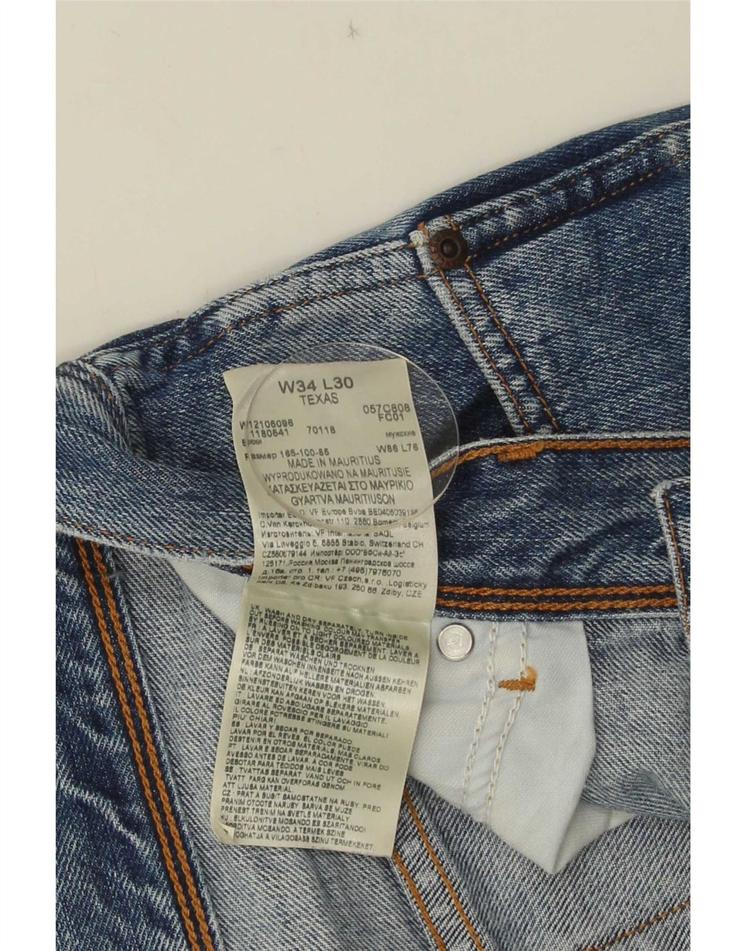 Jeans dritti da uomo Wrangler Texas W34 L30 cotone blu